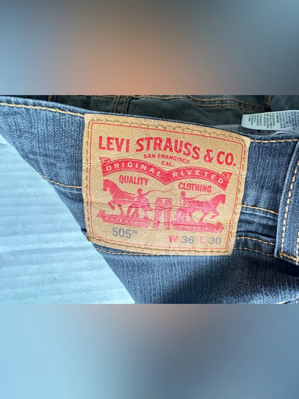 Levi's Mens 505 Jeans 36x30 Straight Leg Regular Fit Stretch‎